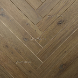 Паркет ёлка Greenline   709 Дуб Карбон 12х127х500