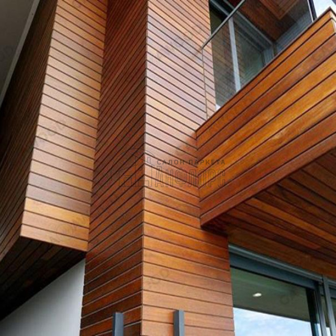 Террасная доска  Тик Фасадная + крепежная лента и клипсы - фото 1