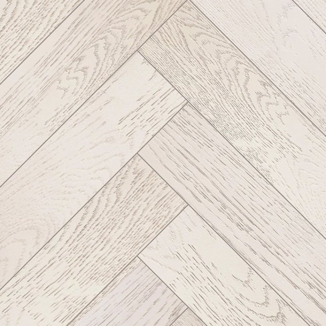 Паркет ёлка Gran Parte Венгерская ёлка 018 Бианко Бианко 15х150х600 - фото 1