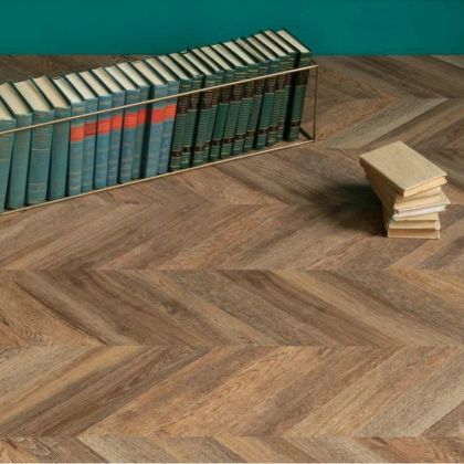 Кварц виниловый ламинат Vinilam Parquet Chevron Glue RI153610CL4 Шеврон Нормандия клеевой - Фото 1