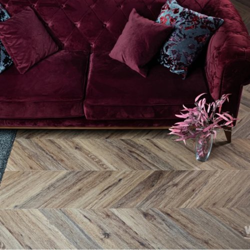 Кварц виниловый ламинат Vinilam Parquet Chevron I107516 Шеврон Лувр