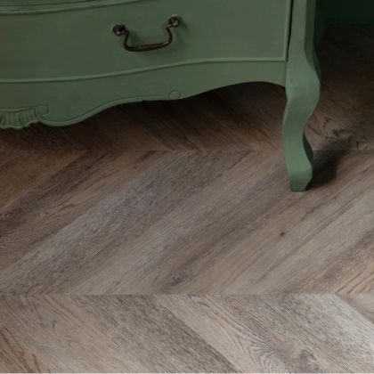 Кварц виниловый ламинат Vinilam Parquet Chevron Glue RI153616CL4 Шеврон Шампань клеевой - Фото 1