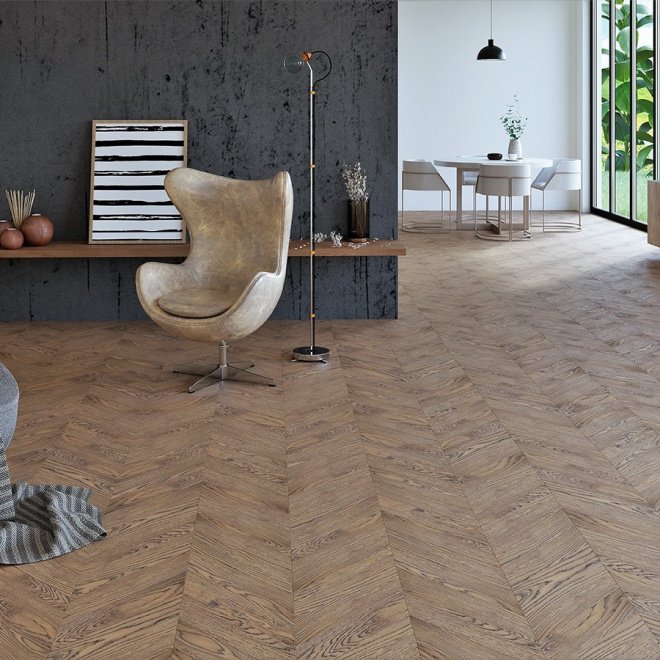 Паркет ёлка Gran Parte Французская ёлка 015 Белло Белло 15х110х460 - фото 4