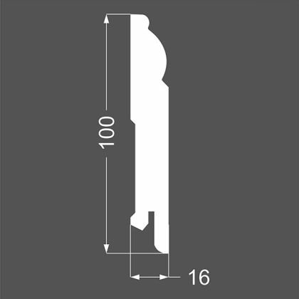 Плинтус Ликорн МДФ Грунтованный Р 4.100.16 - Фото 2