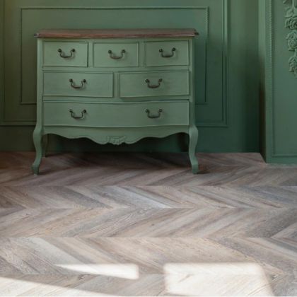 Кварц виниловый ламинат Vinilam Parquet Chevron Glue RI153616CL4 Шеврон Шампань клеевой - Фото 2