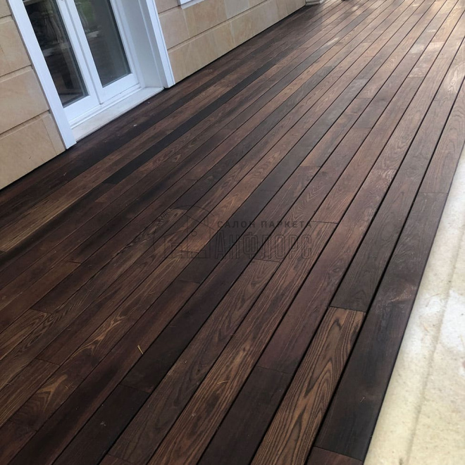 Террасная доска  Термоясень косой планкен Термоясень косой планкен 20х90х800-3000 - фото 8