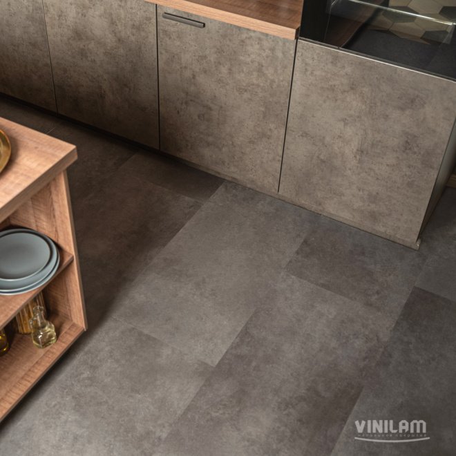 Кварц виниловый ламинат Vinilam Ceramo Stone Glue 71610 Цемент Cтальной клеевой
 - фото 2