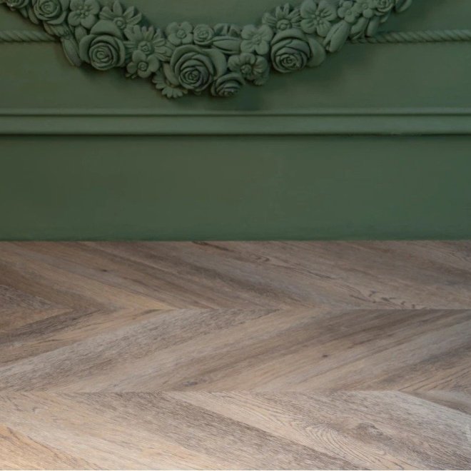 Кварц виниловый ламинат Vinilam Parquet Chevron Glue RI153616CL4 Шеврон Шампань клеевой - фото 7