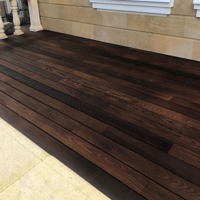 Террасная доска  Термоясень косой планкен Термоясень косой планкен 20х90х800-3000 - фото 7