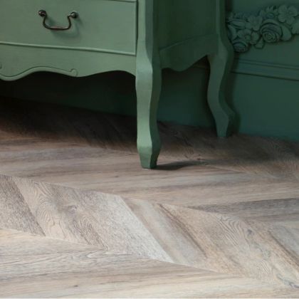 Кварц виниловый ламинат Vinilam Parquet Chevron Glue RI153616CL4 Шеврон Шампань клеевой - Фото 3