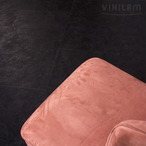 Кварц виниловый ламинат Vinilam Ceramo Stone 61607 Сланцевый Черный