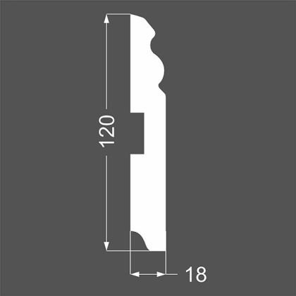 Плинтус Ликорн МДФ Грунтованный Р 5.120.18 - Фото 2