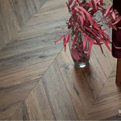 Кварц виниловый ламинат Vinilam Parquet Chevron Glue I107516 Шеврон Лувр клеевой - Фото 1